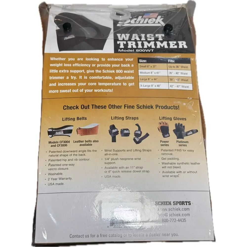 New Schiek Waist Trimmer Model 800WT Size S Neoprene Sweat Belt Support NIP
